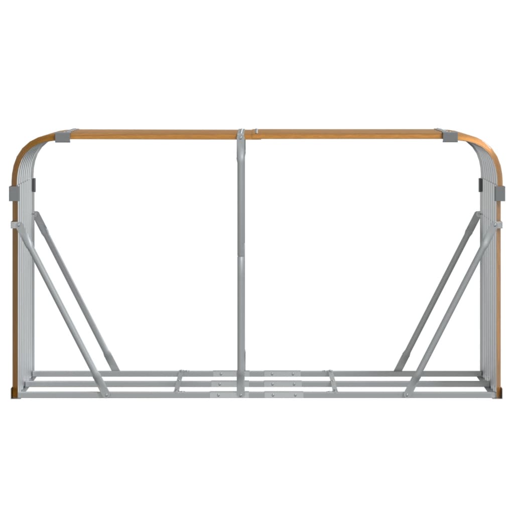 brændestativ 180x45x100 cm galvaniseret stål trælook