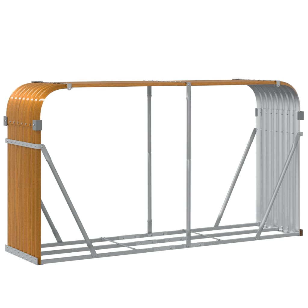 brændestativ 180x45x100 cm galvaniseret stål trælook
