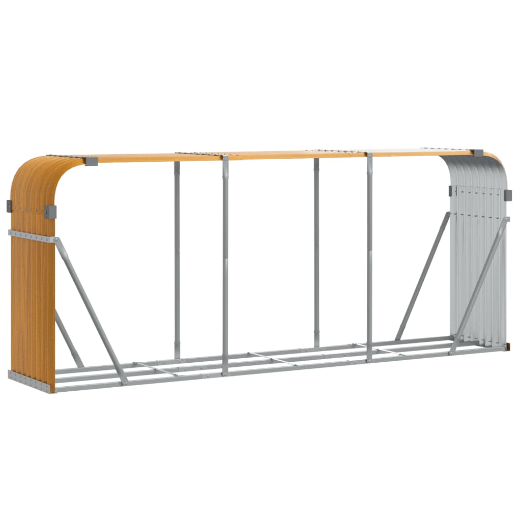 brændestativ 234x45x100 cm galvaniseret stål trælook