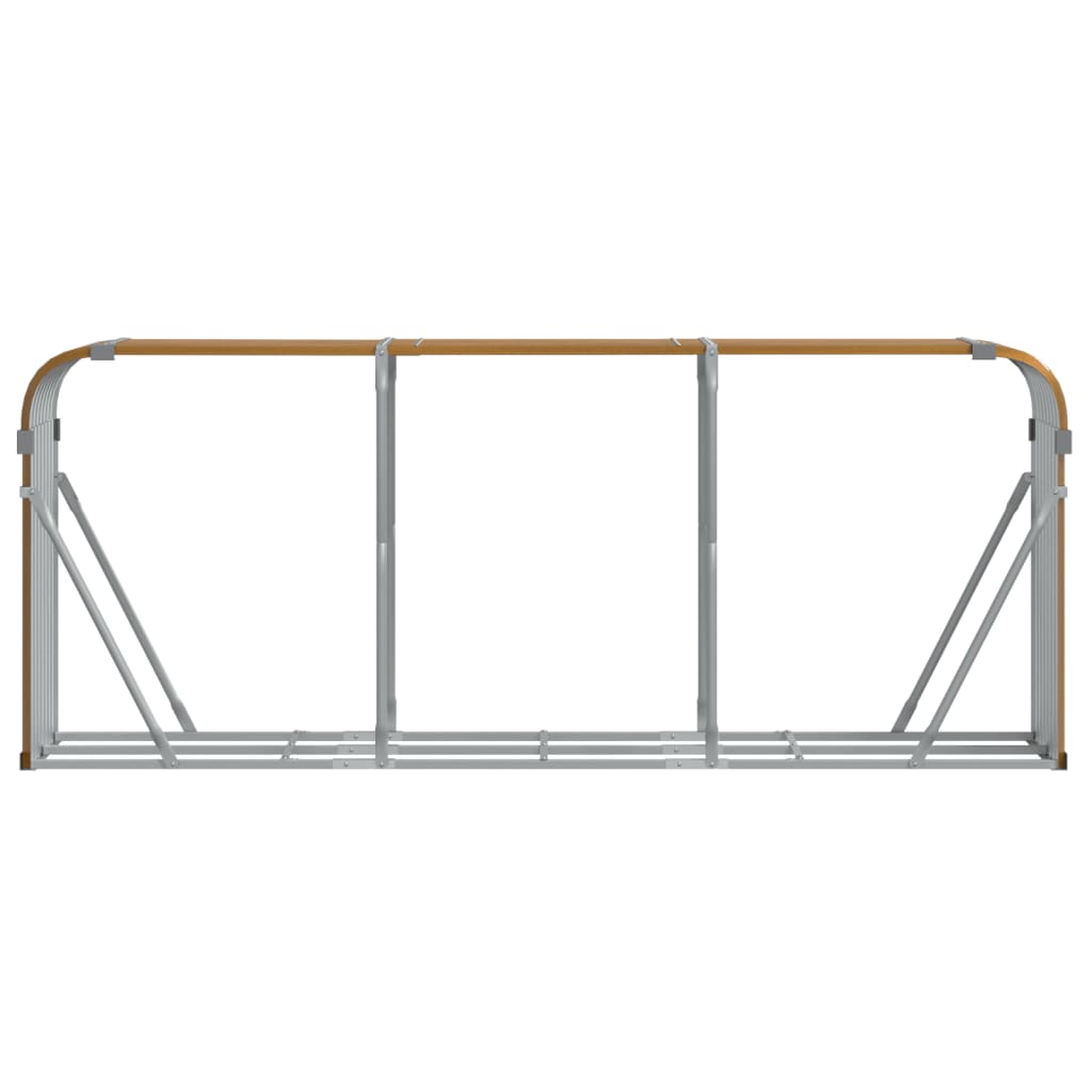 brændestativ 234x45x100 cm galvaniseret stål trælook