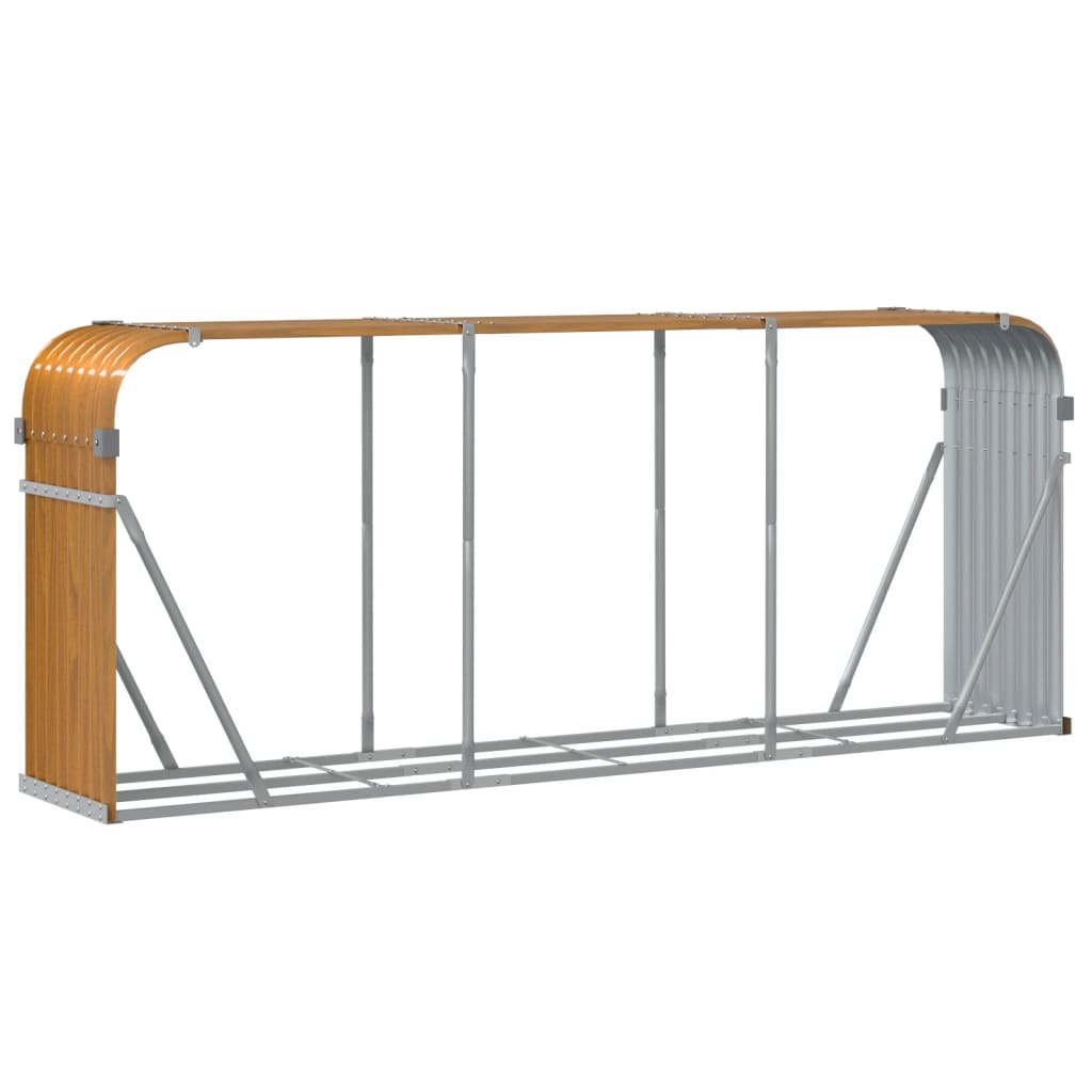 brændestativ 234x45x100 cm galvaniseret stål trælook