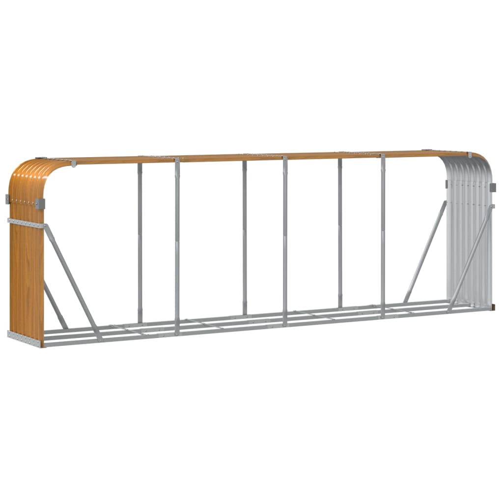 brændestativ 300x45x100 cm galvaniseret stål trælook