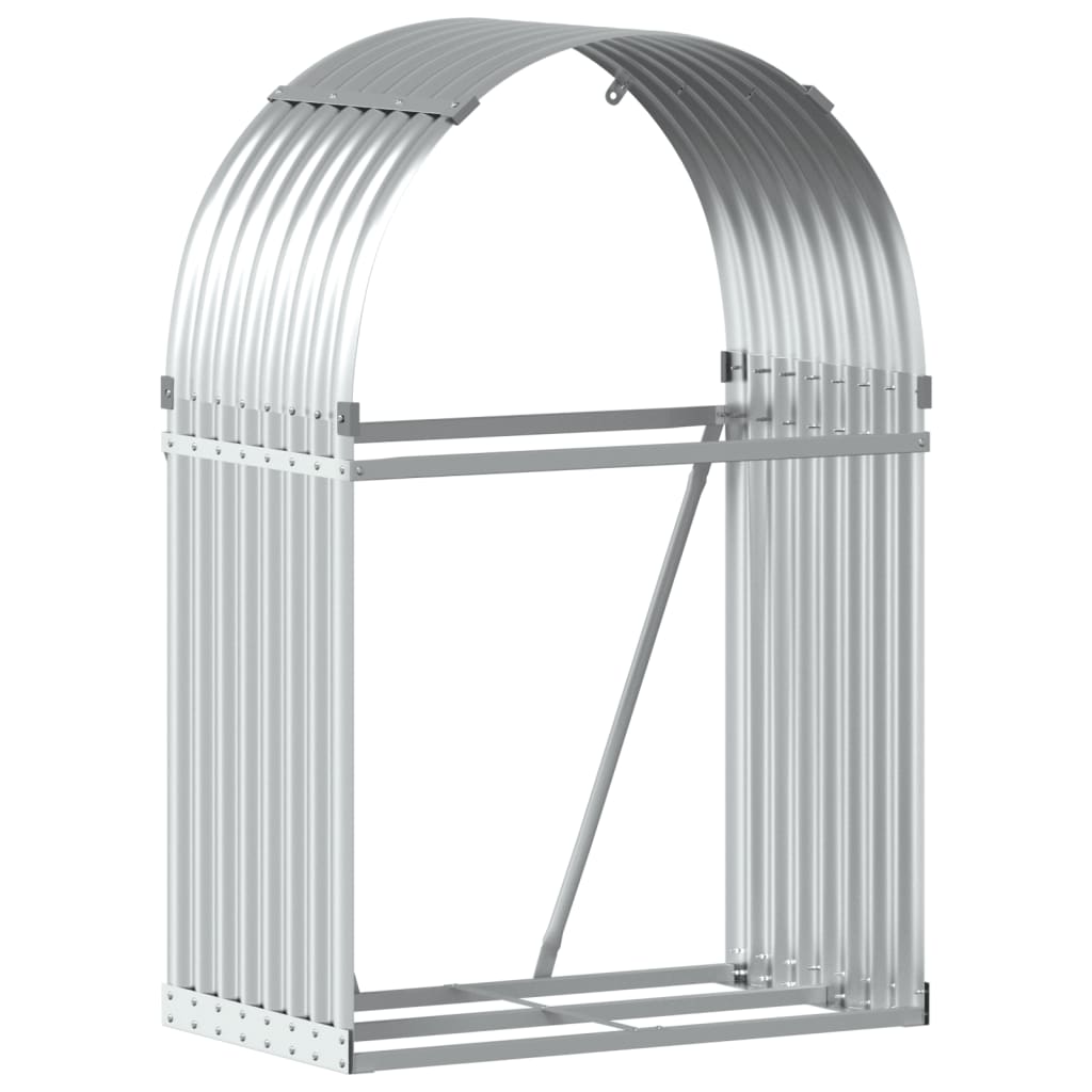 brændestativ 80x45x120 cm galvaniseret stål sølvfarvet