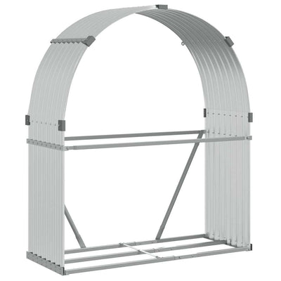 brændestativ 120x45x140 cm galvaniseret stål sølvfarvet