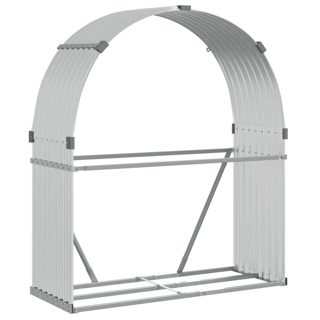 brændestativ 120x45x140 cm galvaniseret stål sølvfarvet