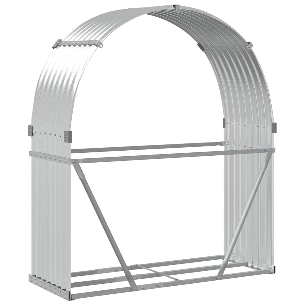 brændestativ 120x45x140 cm galvaniseret stål sølvfarvet