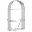 brændestativ 120x45x210 cm galvaniseret stål sølvfarvet