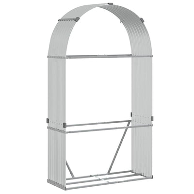 brændestativ 120x45x210 cm galvaniseret stål sølvfarvet