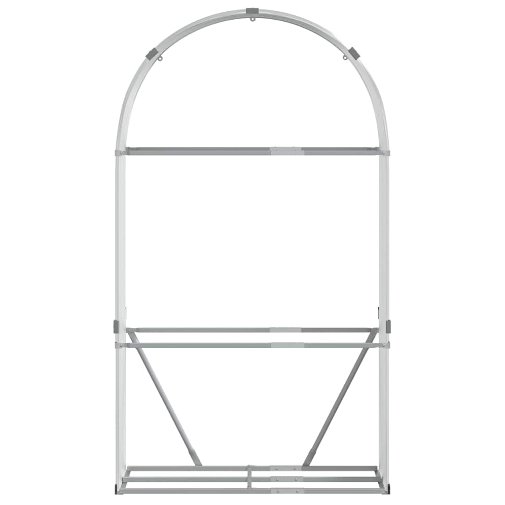 brændestativ 120x45x210 cm galvaniseret stål sølvfarvet