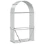 brændestativ 120x45x210 cm galvaniseret stål sølvfarvet