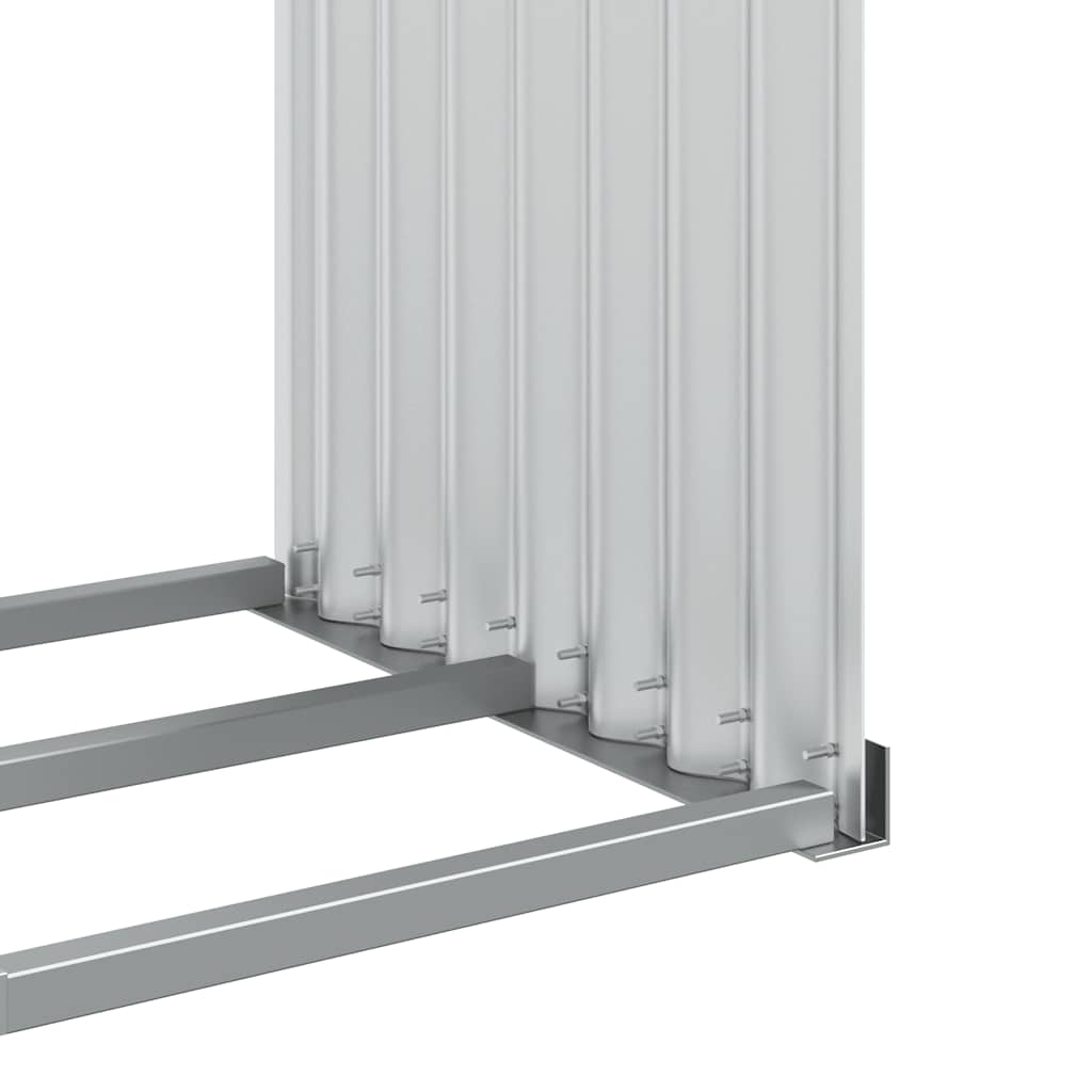 brændestativ 120x45x210 cm galvaniseret stål sølvfarvet