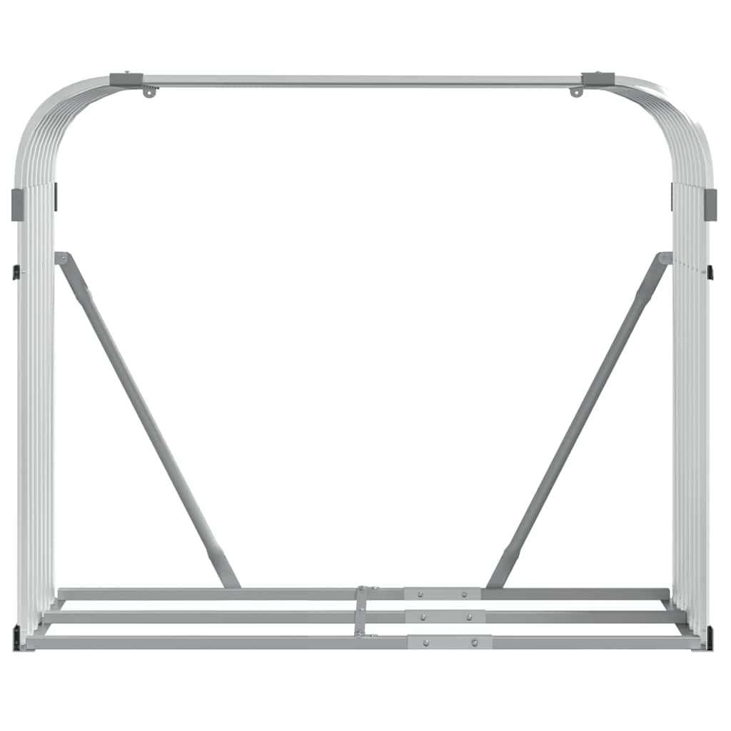 brændestativ 120x45x100 cm galvaniseret stål sølvfarvet