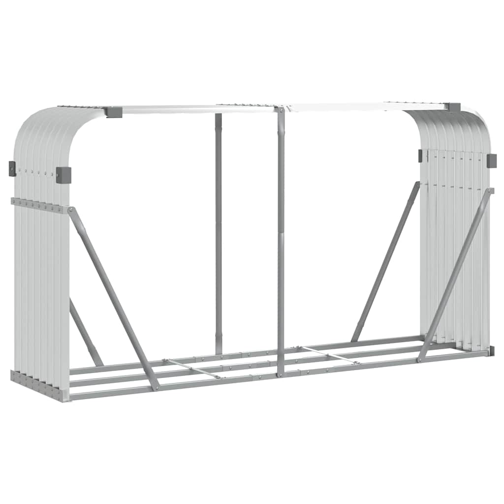 brændestativ 180x45x100 cm galvaniseret stål sølvfarvet