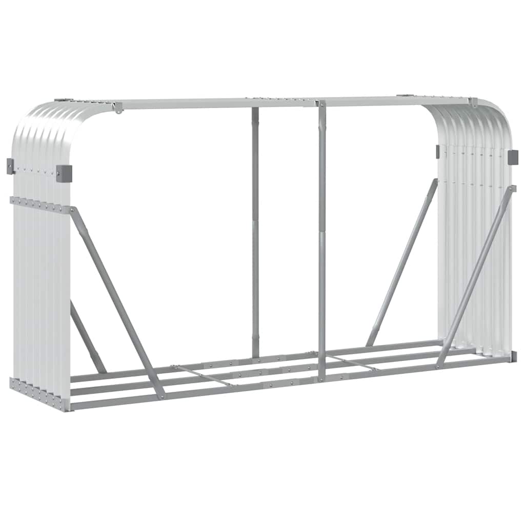 brændestativ 180x45x100 cm galvaniseret stål sølvfarvet