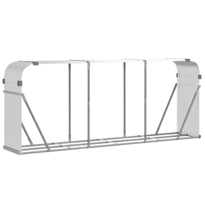 brændestativ 234x45x100 cm galvaniseret stål sølvfarvet