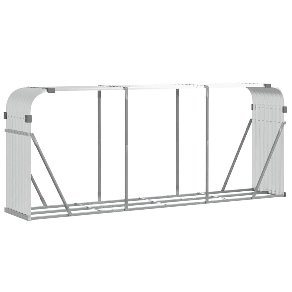 brændestativ 234x45x100 cm galvaniseret stål sølvfarvet