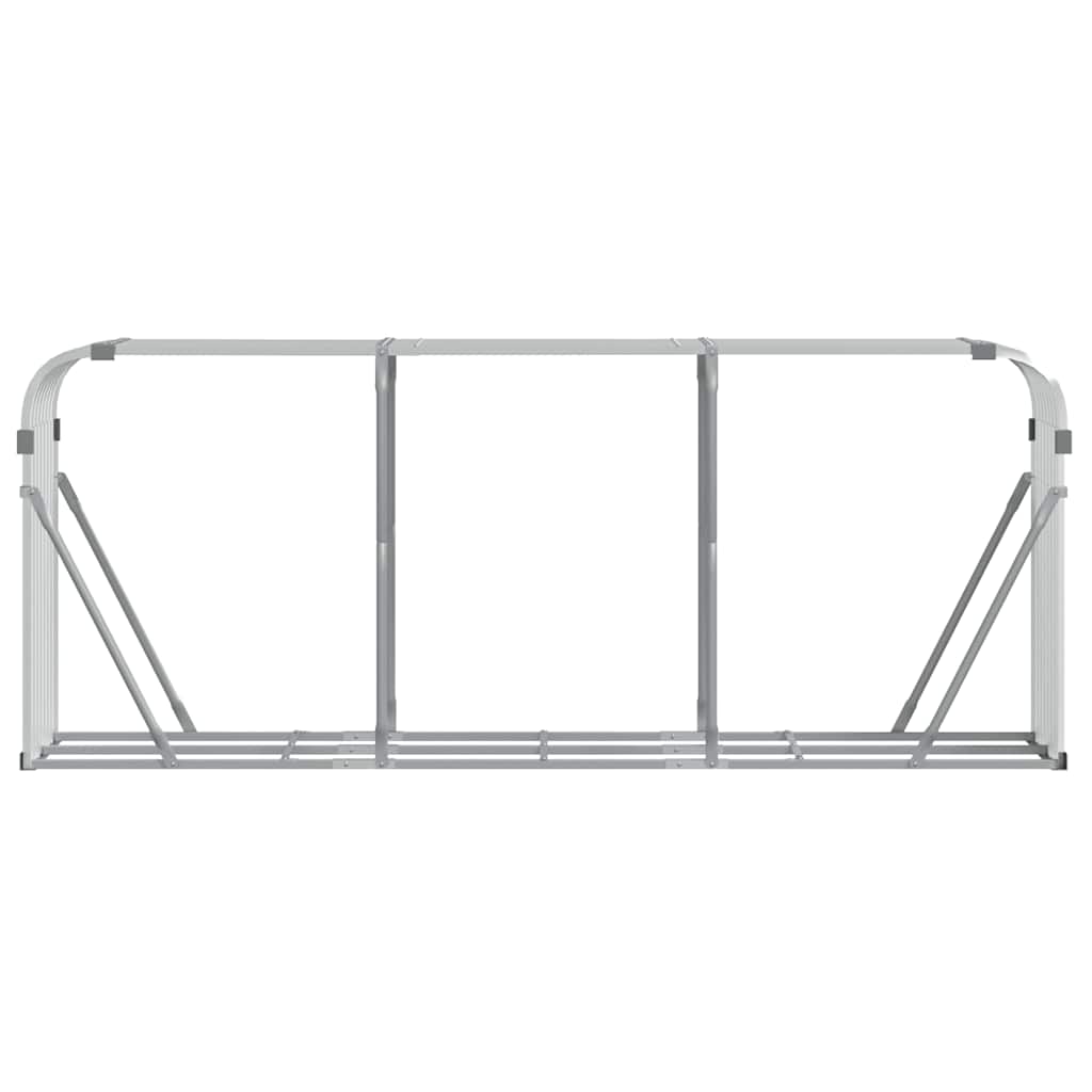 brændestativ 234x45x100 cm galvaniseret stål sølvfarvet