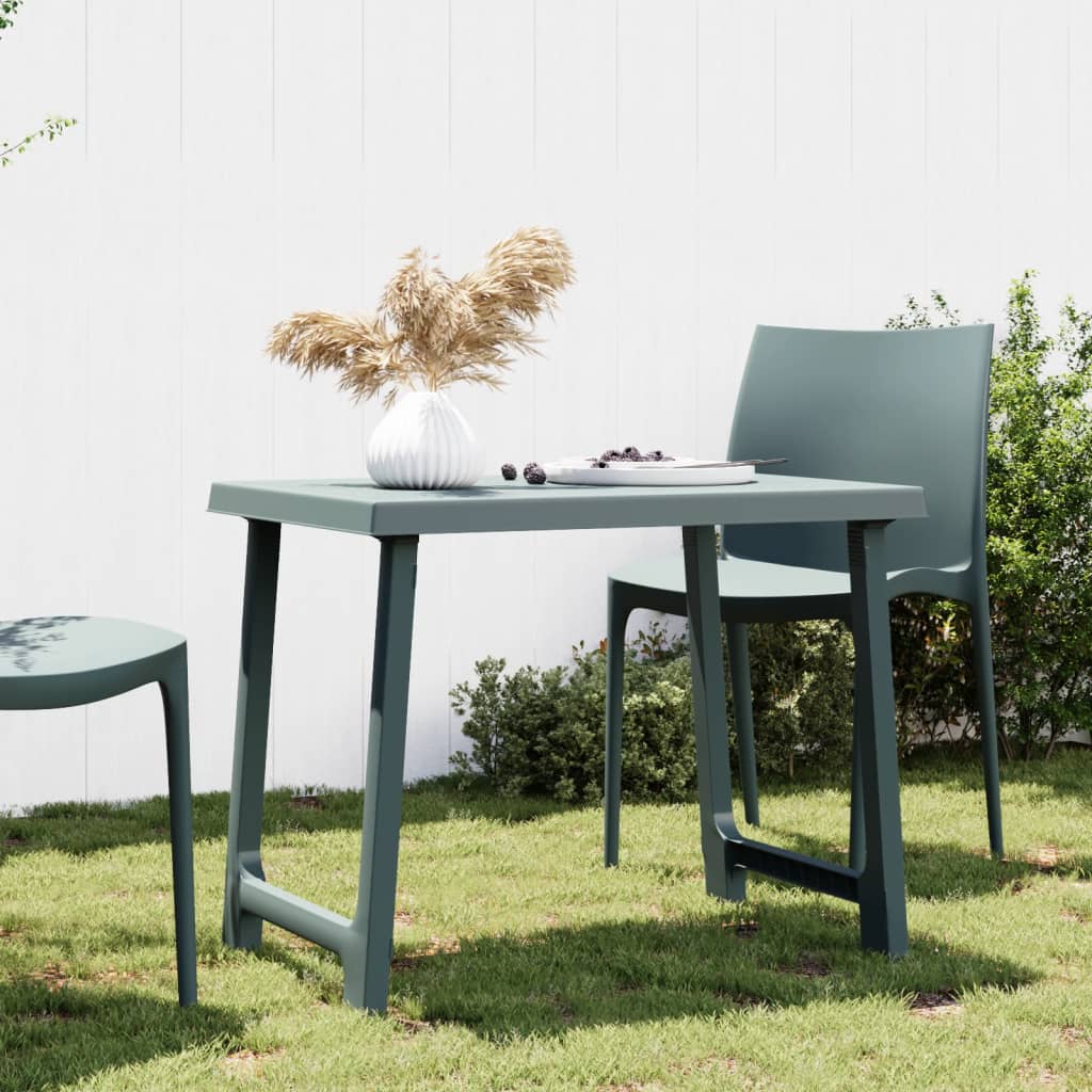 campingbord 79x56x64 cm PP trælook grøn billede
