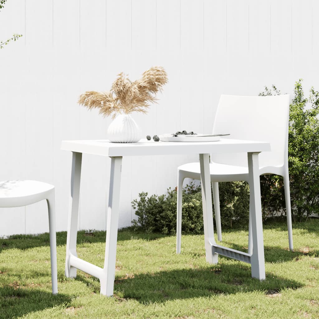 campingbord 79x56x64 cm PP trælook hvid billede