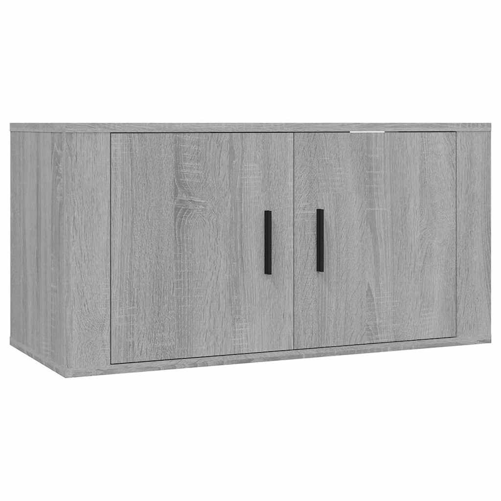 væghængte tv-skabe 3 stk. 80x34,5x40 cm grå sonoma-eg
