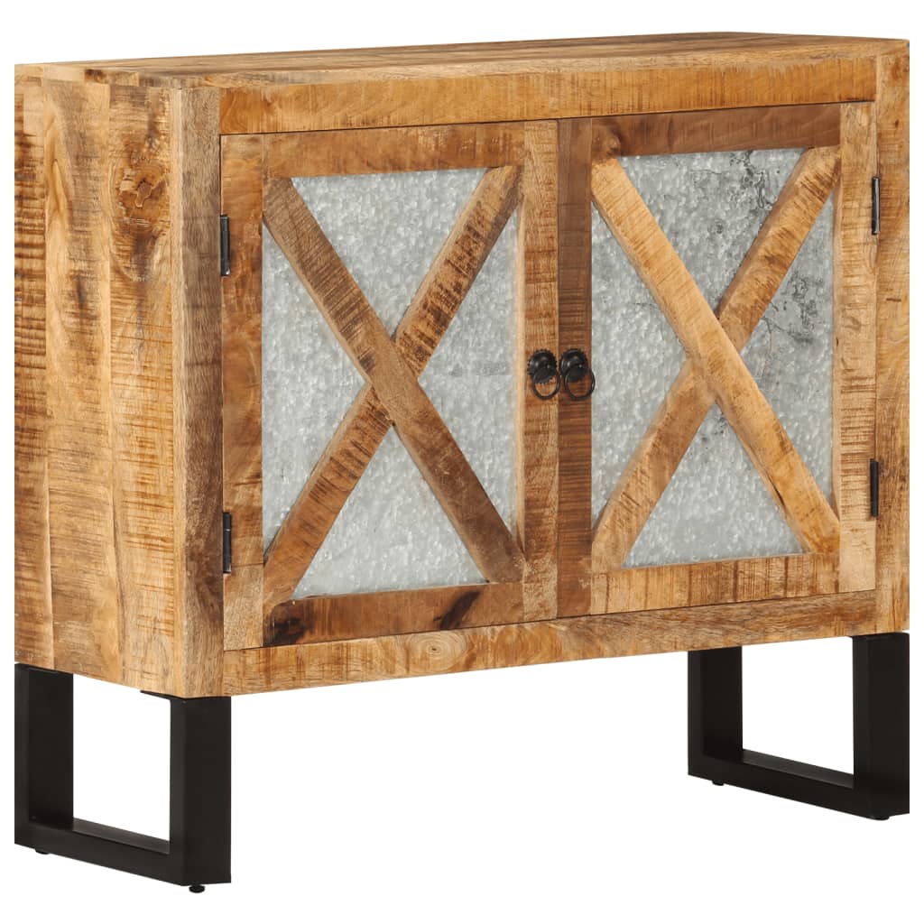 skænk 80x30x71 cm massivt ru mangotræ og metal
