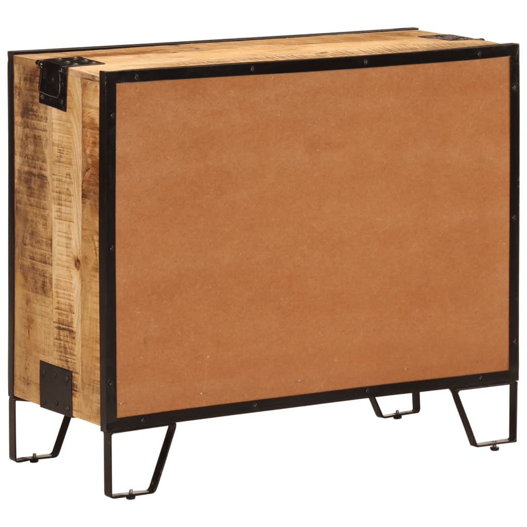 skænk 80x31x66 cm massivt ru mangotræ og metal