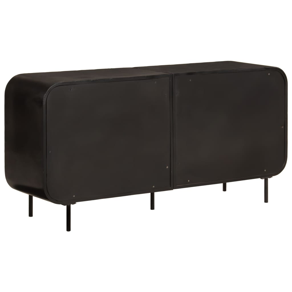 skænk 140x35x70 cm massivt genbrugstræ og metal
