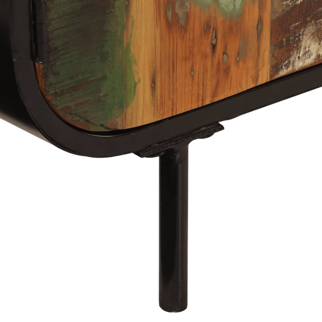 skænk 140x35x70 cm massivt genbrugstræ og metal