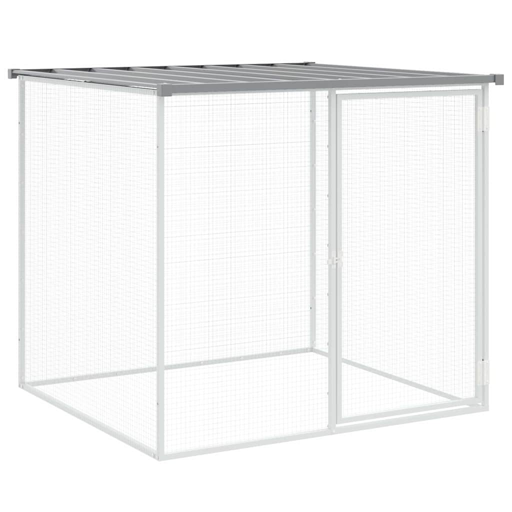 hønsehus med tag 103x98x90 cm galvaniseret stål lysegrå