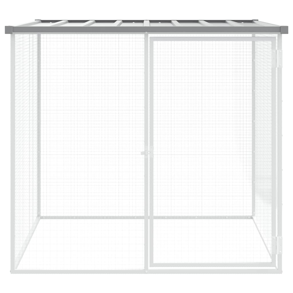 hønsehus med tag 103x98x90 cm galvaniseret stål lysegrå