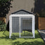 hønsebur med løbegård antracit 117x201x123 cm galvaniseret stål
