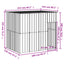hundehus med tag 214x153x181 cm galvaniseret stål lysegrå