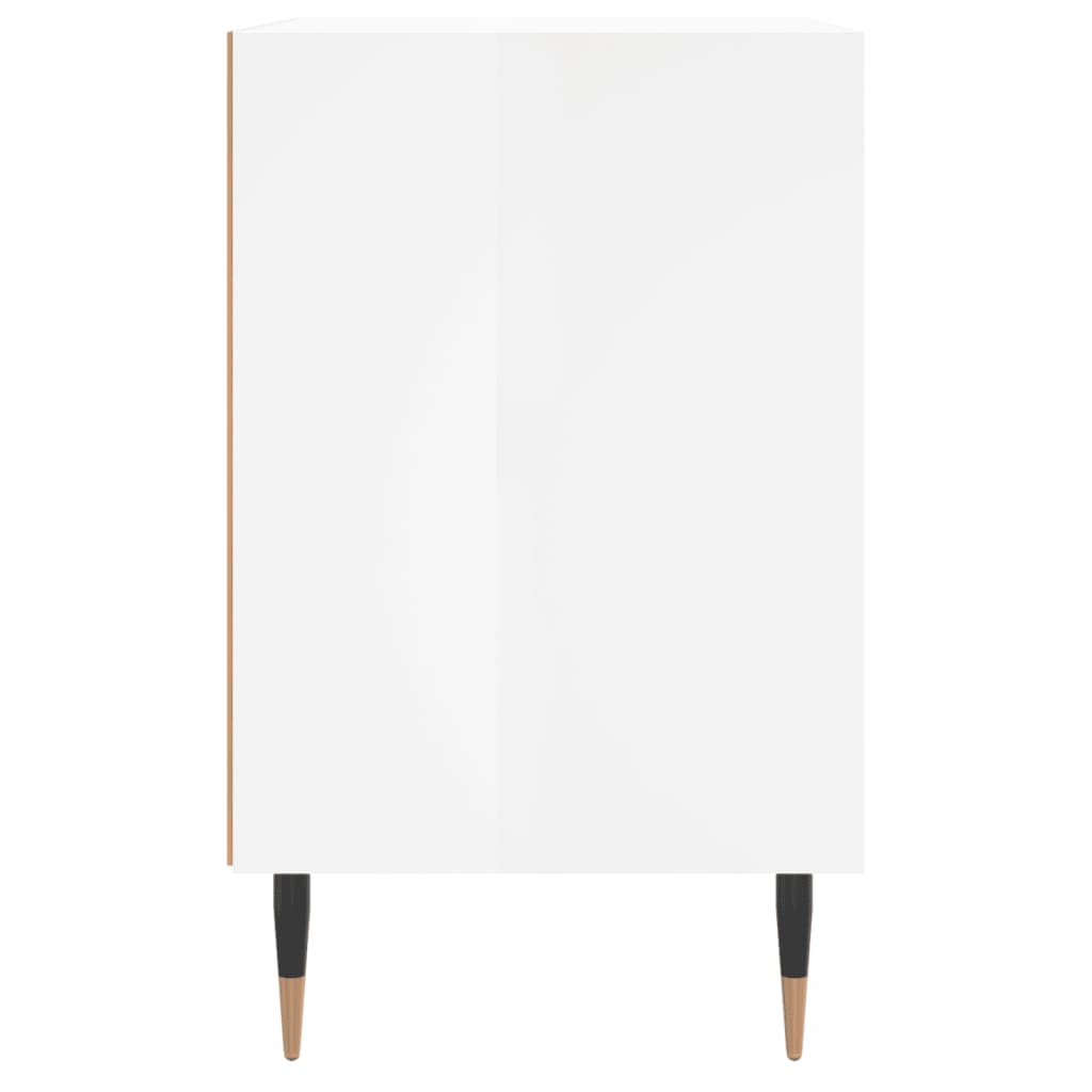 sengebord 40x30x50 cm konstrueret træ hvid højglans
