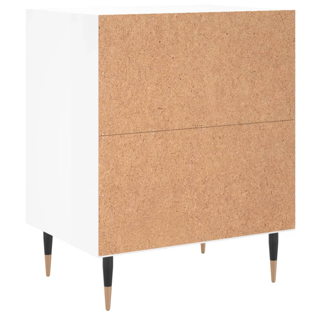 sengebord 40x30x50 cm konstrueret træ hvid højglans