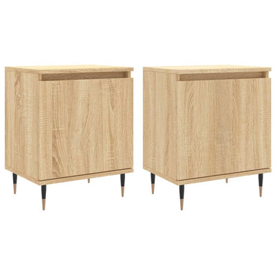 sengeborde 2 stk. 40x30x50 cm konstrueret træ sonoma-eg