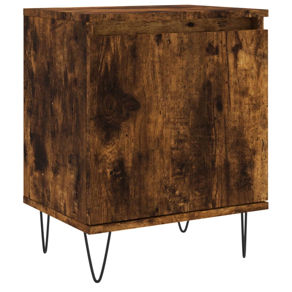 sengebord 40x30x50 cm konstrueret træ røget egetræsfarve
