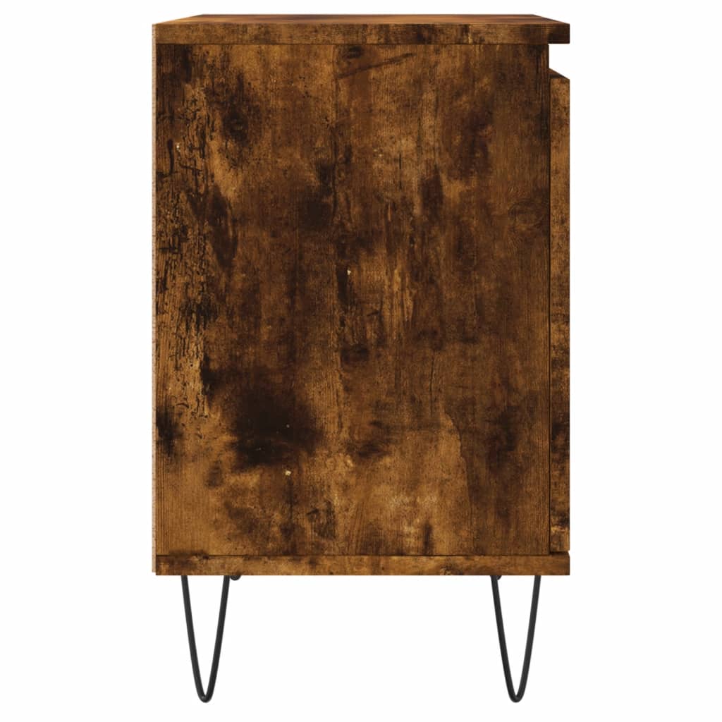 sengebord 40x30x50 cm konstrueret træ røget egetræsfarve