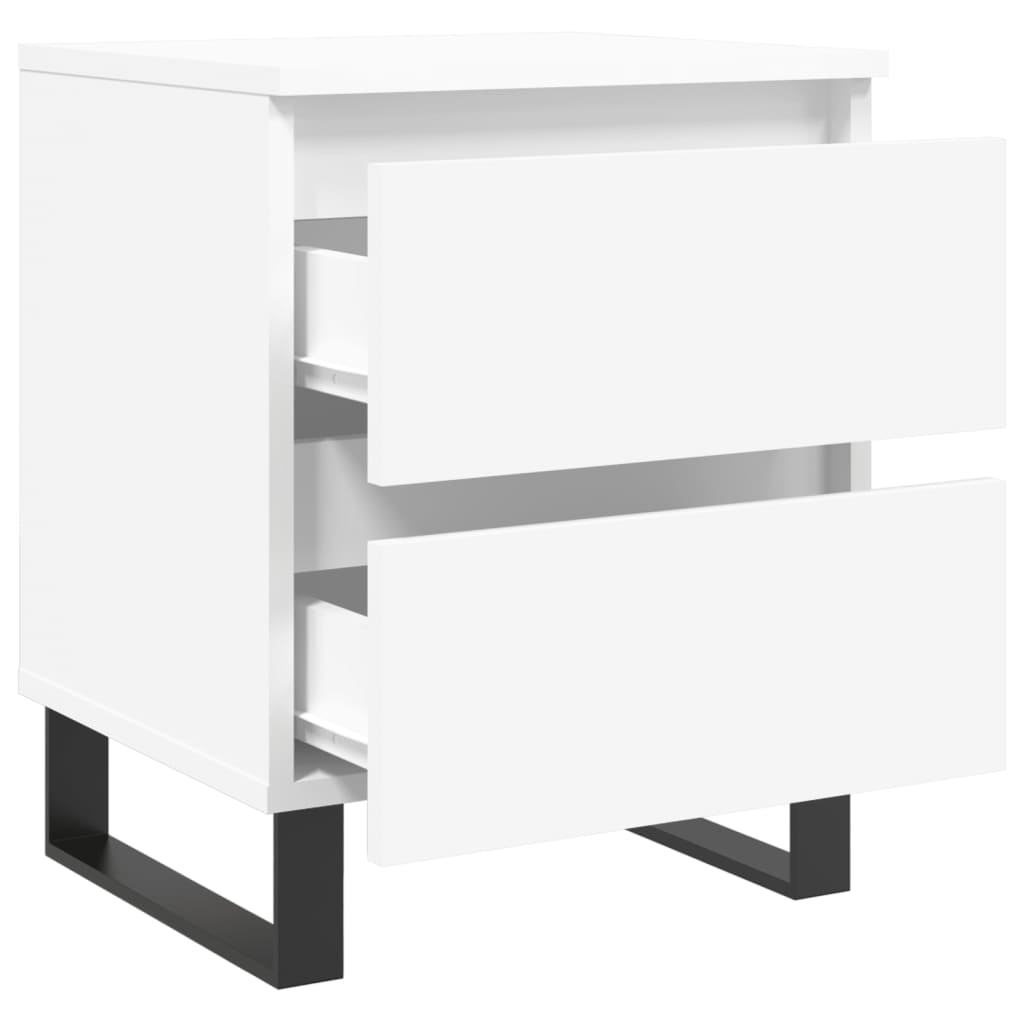 sengeborde 2 stk. 40x35x50 cm konstrueret træ hvid