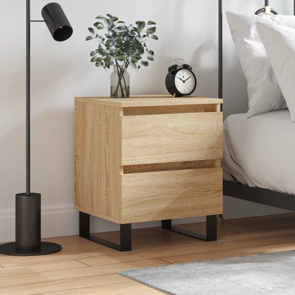 sengebord 40x35x50 cm konstrueret træ sonoma-eg billede