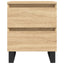 sengeborde 2 stk. 40x35x50 cm konstrueret træ sonoma-eg