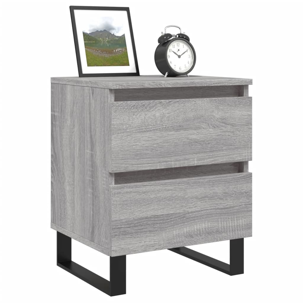 sengebord 40x35x50 cm konstrueret træ grå sonoma-eg