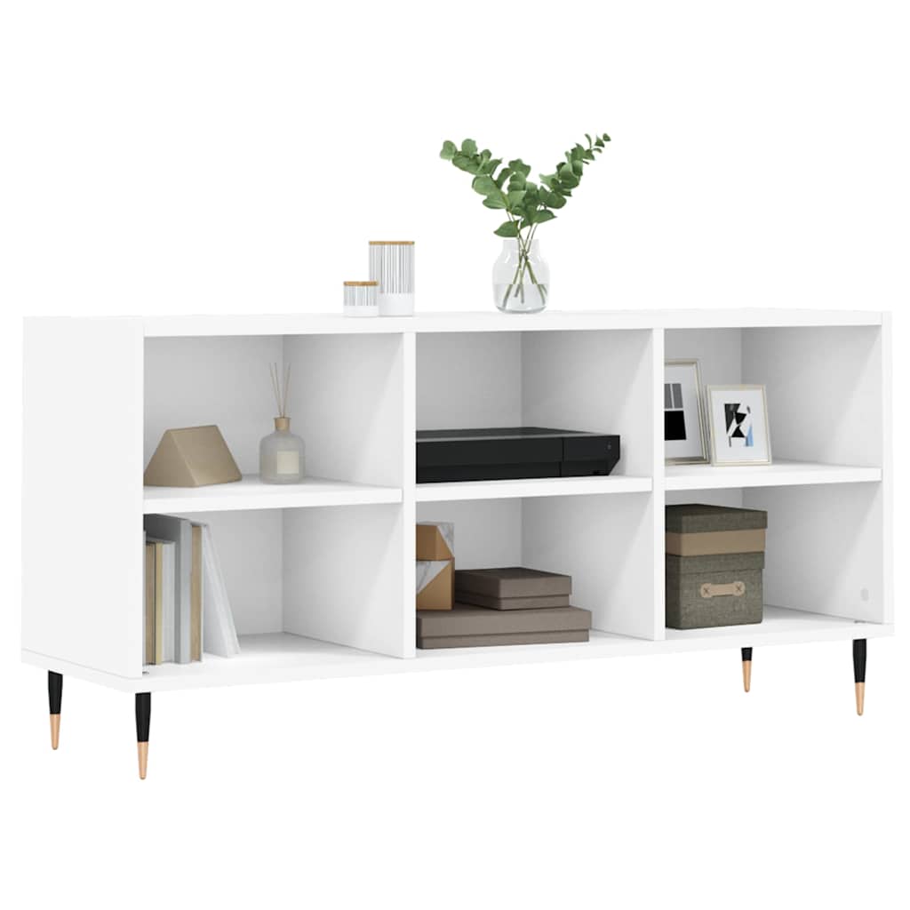 tv-bord 103,5x30x50 cm konstrueret træ hvid