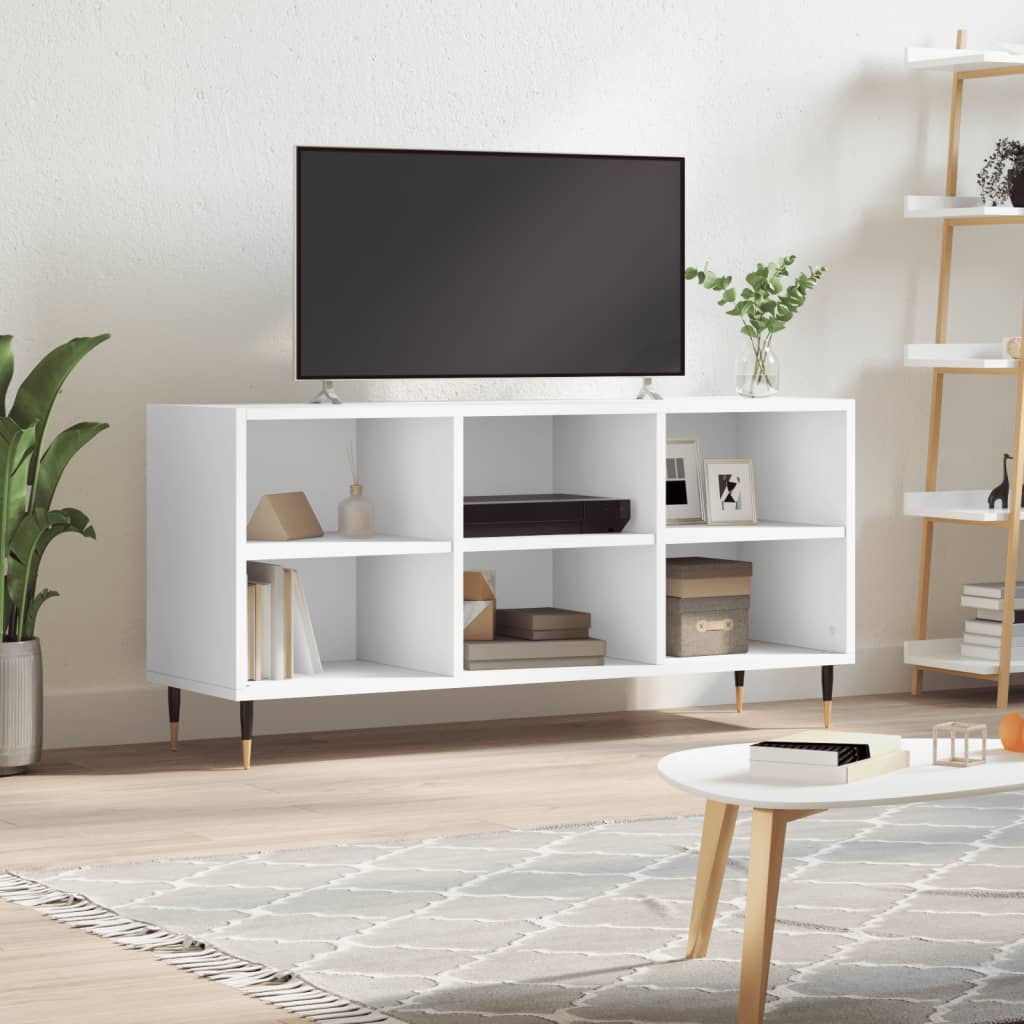 tv-bord 103,5x30x50 cm konstrueret træ hvid