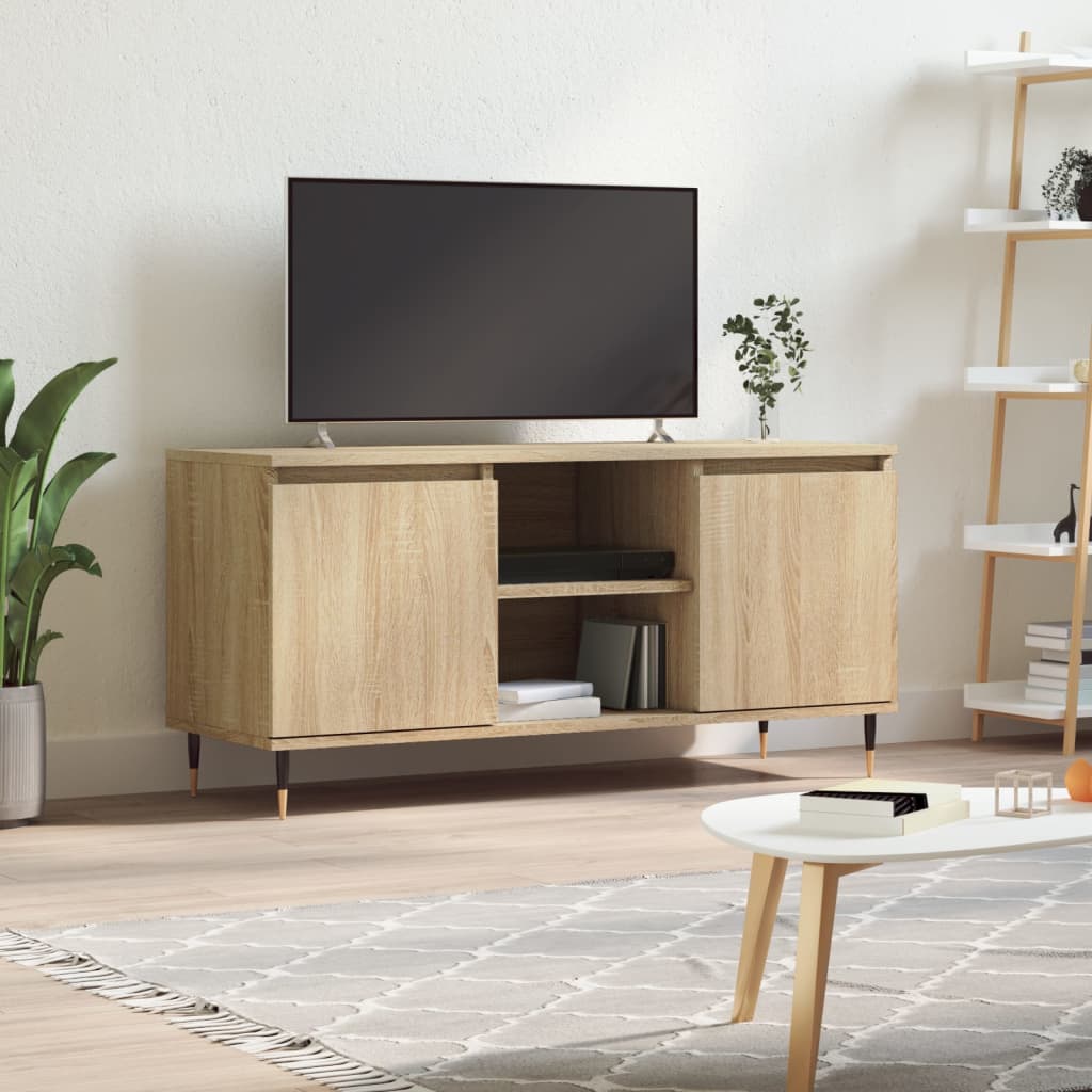tv-bord 104x35x50 cm konstrueret træ sonoma-eg