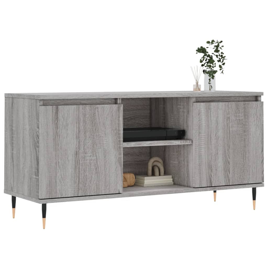 tv-bord 104x35x50 cm konstrueret træ grå sonoma-eg