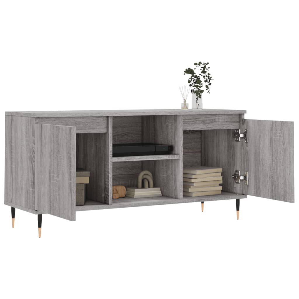 tv-bord 104x35x50 cm konstrueret træ grå sonoma-eg