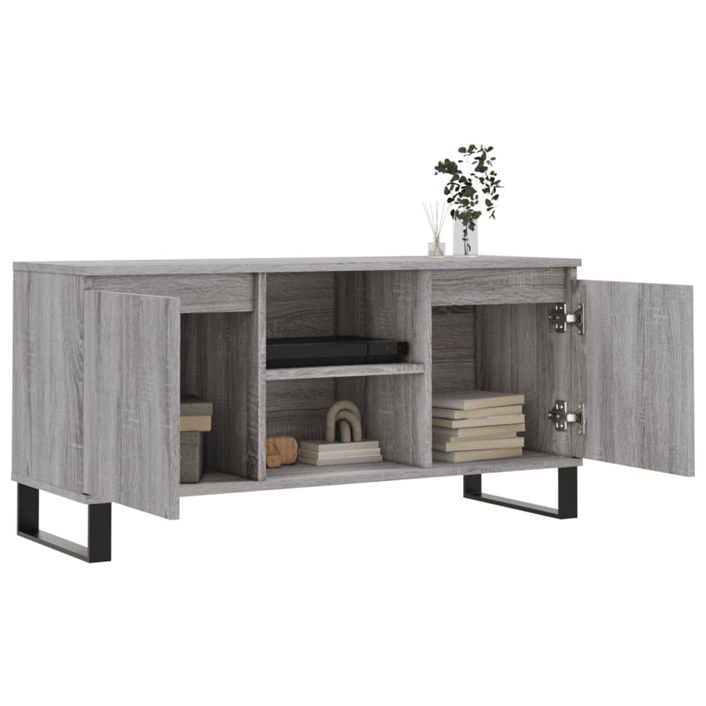 tv-bord 104x35x50 cm konstrueret træ grå sonoma-eg