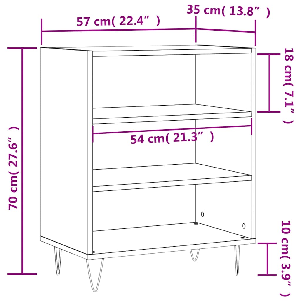 skænk 57x35x70 cm konstrueret træ sort