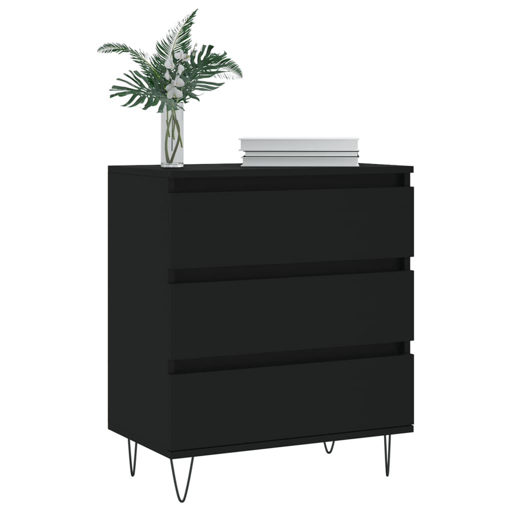 skænk 60x35x70 cm konstrueret træ sort