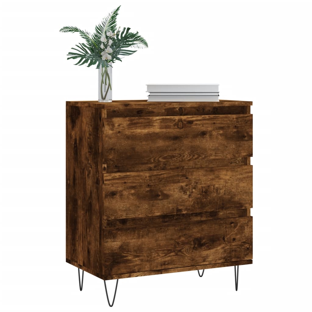 skænk 60x35x70 cm konstrueret træ røget egetræsfarve